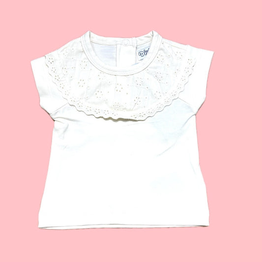 T-shirt Dirkje Neonata Con Dettaglio Pizzo sul Collo