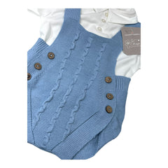Nazareno Gabrielli Set In Filo Pagliaccetto-Camicia-Cuffietta-Scarpine (Copia)
