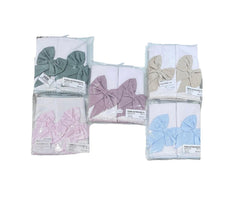 Tre Panni Antirigurgito con Fiocco 100% Cotone mis.70x70