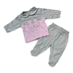 Pierre Cardin Tutina Due Pezzi 100% Cotone Da Neonata