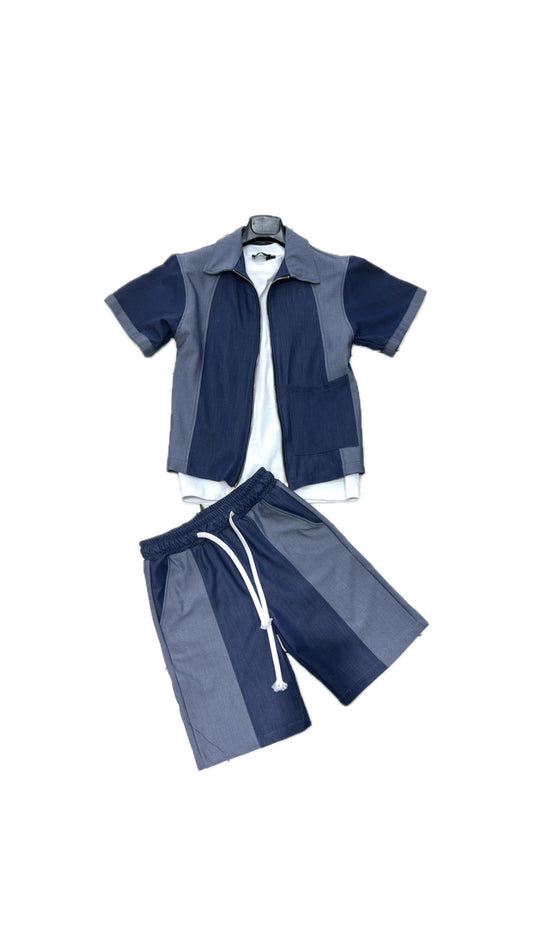 Completo Tre Pezzi Chambray Ragazzo