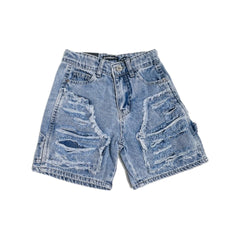 Bermuda Armata Militare Jeans Bambino con Rotture