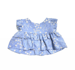 Mini Lù Top Con Balze e Ricami con Fiorellini