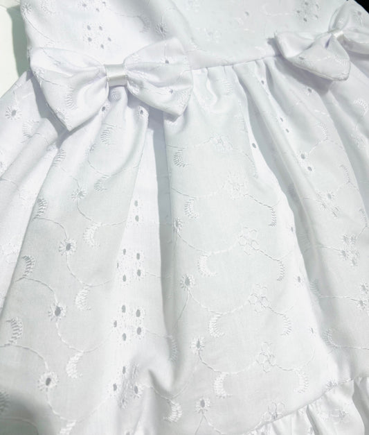 KLAIADI VESTITINO PER BAMBINA PIZZO SAN GALLO CON FERMACAPELLI