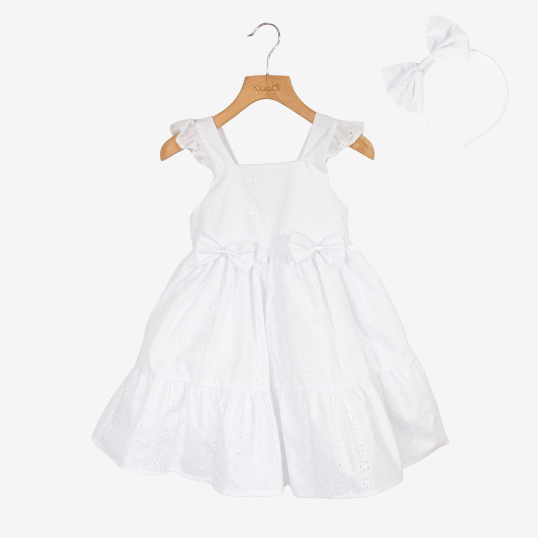 KLAIADI VESTITINO PER BAMBINA PIZZO SAN GALLO CON FERMACAPELLI