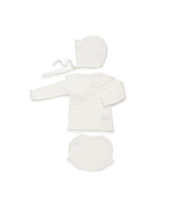 Juliana Completo Tre Pezzi Maglioncino Coulotte Cuffietta e Scarpine