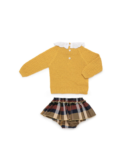 Juliana Completo Maglioncino Lana con Gonna Coulotte in Tartan Da Neonata (Copia) (Copia)