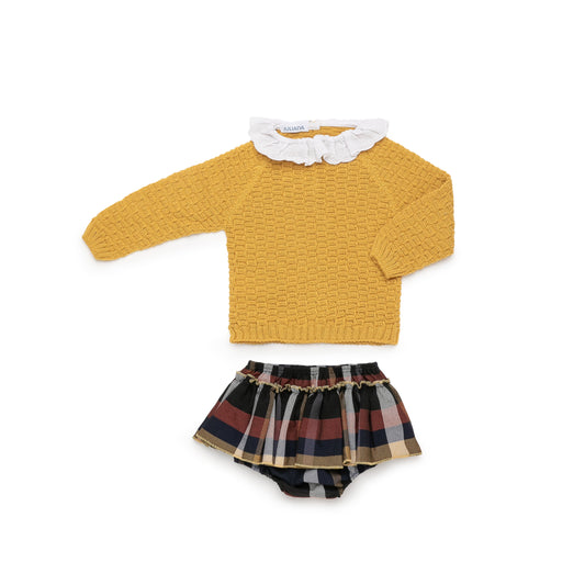 Juliana Completo Maglioncino Lana con Gonna Coulotte in Tartan Da Neonata (Copia) (Copia)