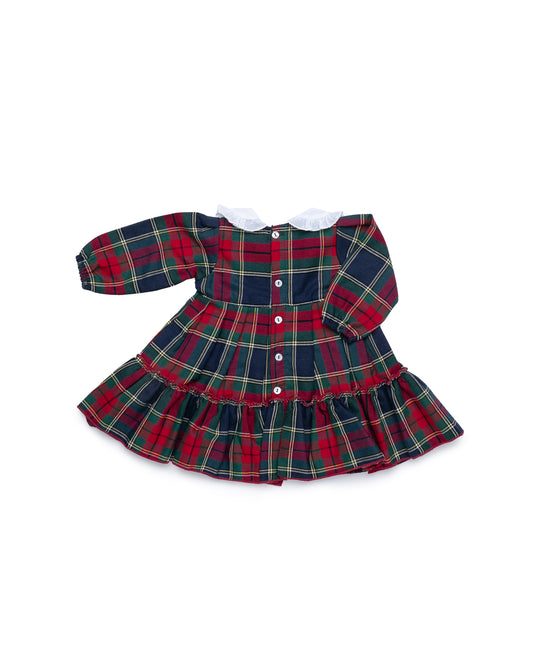 Juliana Abitino in Tartan Con Fiocco in Velluto Invernale