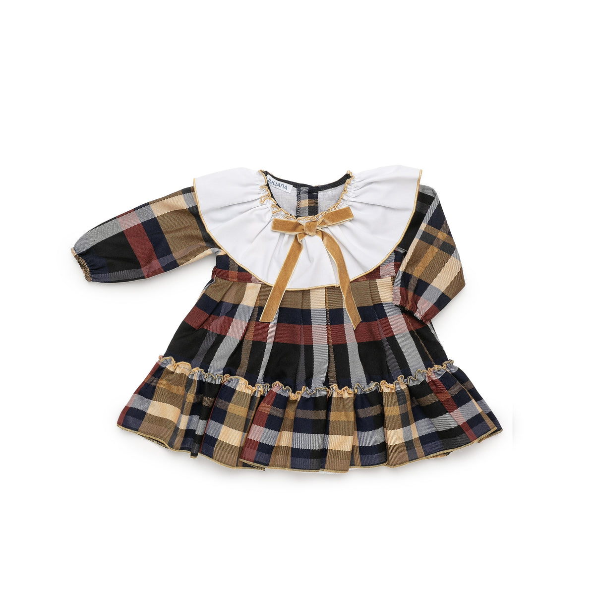 Juliana Abitino in Tartan Invernale Con Fiocchetto in Velluto