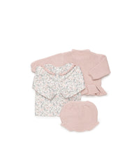 Juliana Completo Lana Cardigan Camicia e Coulotte Da Neonata