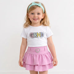 Granada Completo Bambina T-Shirt con Gonna con Balze