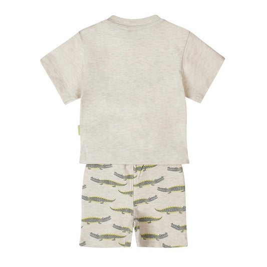 Completo Dirkje Neonato Pantaloncini Fantasia e T-shirt Coccodrillo
