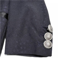 Jasper Giacca Per Neonati e Bambini Con Revers in Raso e Bottoni Argento Satinati