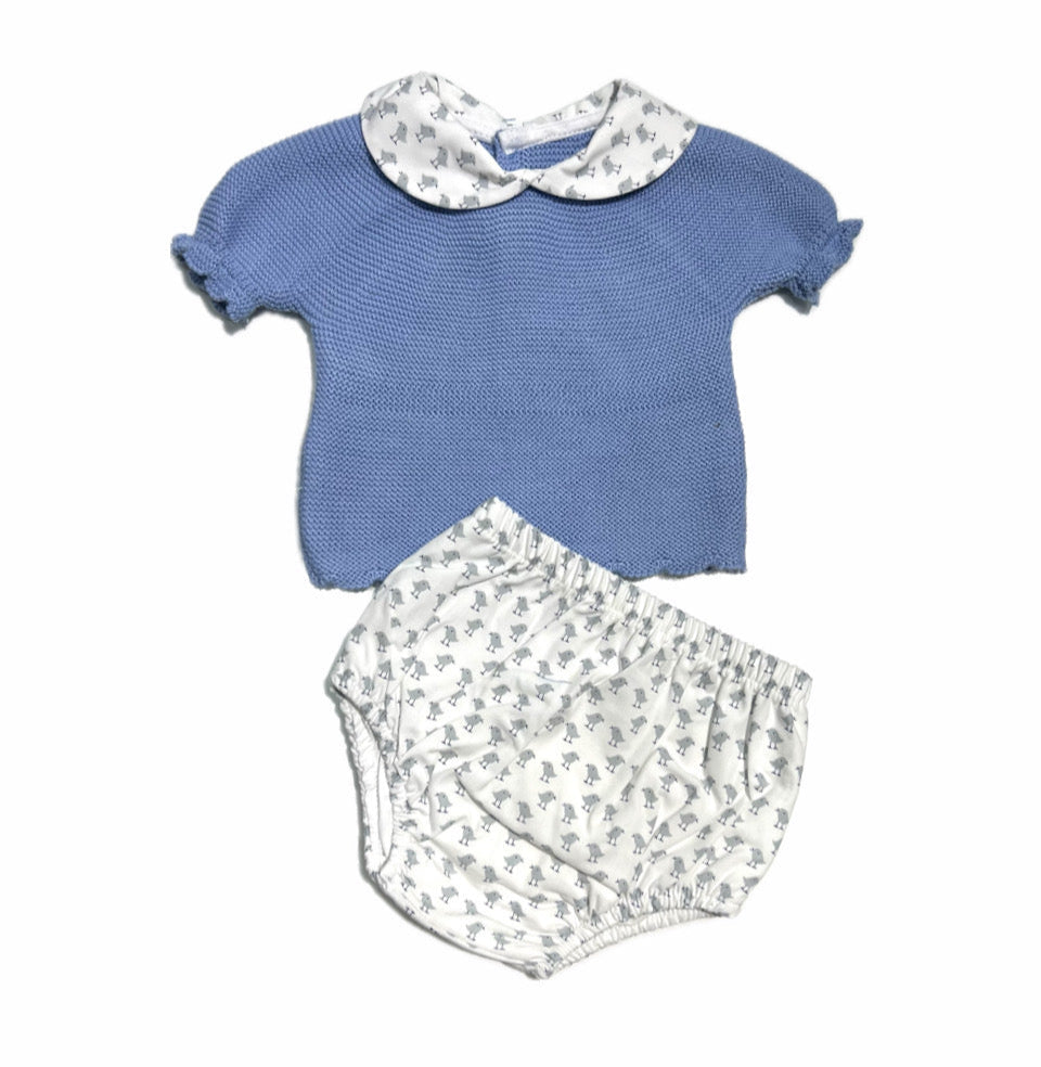 Maglia in Filo con Copripannolino Completo in Cotone