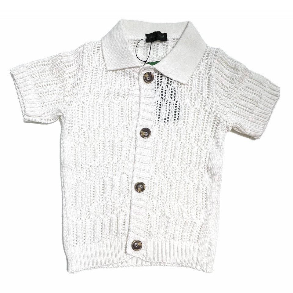 Cardigan in Filo Traforato Ragazzo