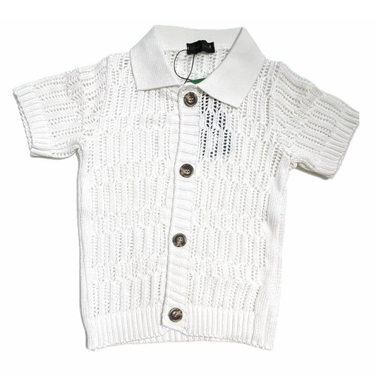Cardigan in Filo Traforato Ragazzo