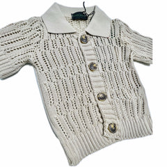 Cardigan in Filo Traforato Ragazzo