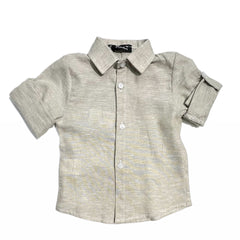 Pierre Cardin Camicia in Lino  per Neonato Collo Italiano