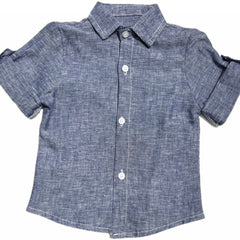 Pierre Cardin Camicia in Lino  per Neonato Collo Italiano