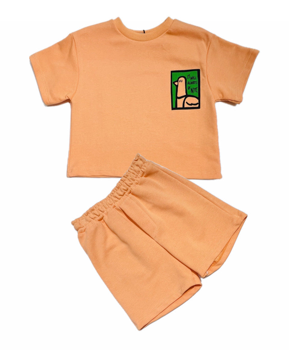 MRL Completo Bambino Felpa Cotone Mezza Manica con Bermuda