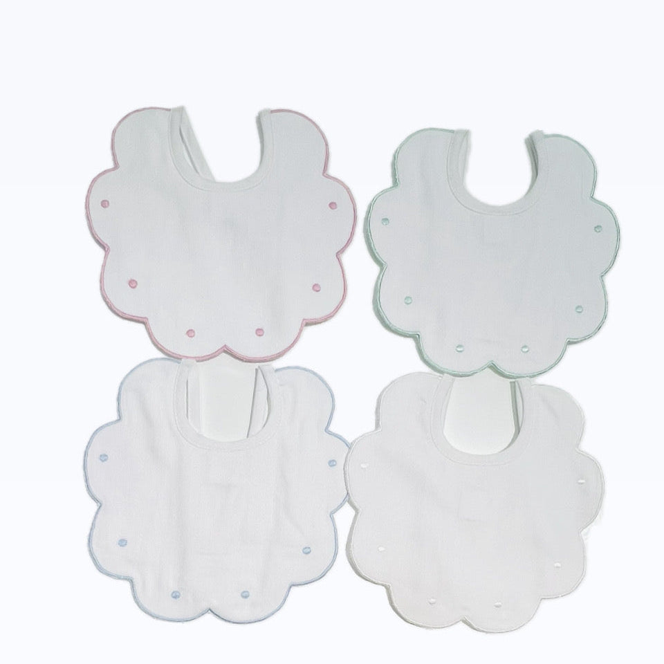 Klaiadì bavetta per Neonati Elegante Nuvola Ricamata