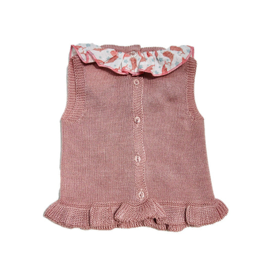 Completo Neonata Giro Manica in Filo con Coulotte