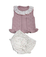 Completo Neonata in Filo Giro Manica con Coulotte