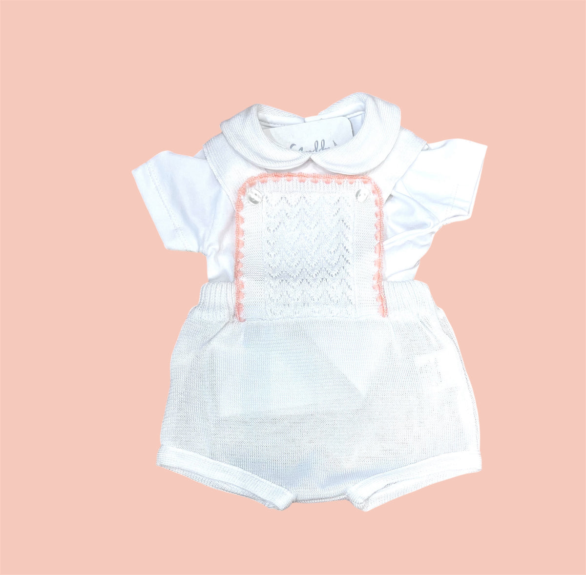 Pappa e Latte Completo Nascita Polo e Salopette in Filo da Neonata