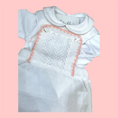 Pappa e Latte Completo Nascita Polo e Salopette in Filo da Neonata