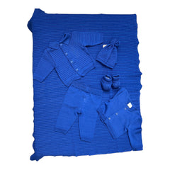 Pappa e Latte Set Nascita in Filo Completo Due Pezzi Scialle Golfino Cappellino e Scarpine