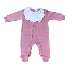 Pappa e Latte Tutina in Filo Personalizzabile Rosa Antico