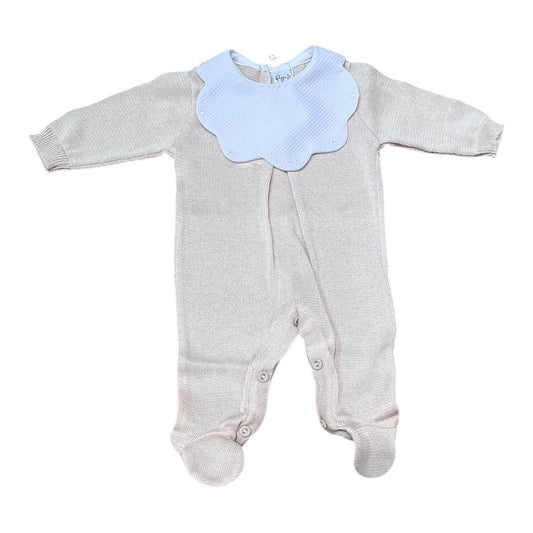 Pappa e Latte Tutina in Filo Personalizzabile Beige