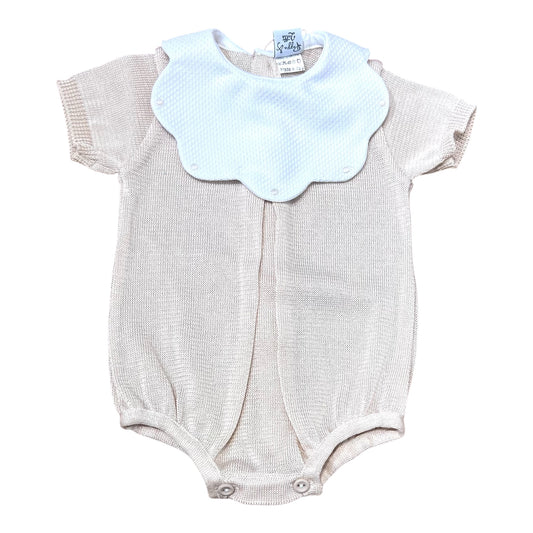 Pappa e Latte Pagliaccetto in Filo Personalizzabile Beige