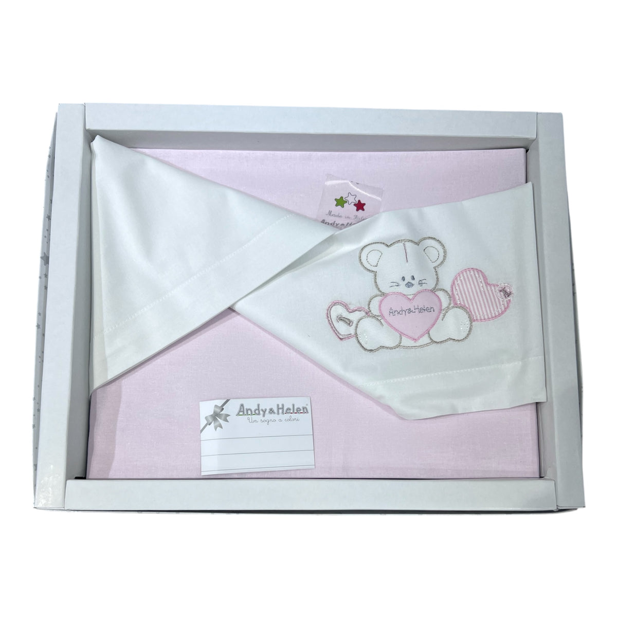 Andy e Helen Coordinato Lenzuola Per Culla Evolutiva Rotonda Sopra Sotto e Federa 100% Cotone