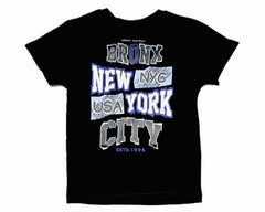 T-Shirt NYC da Bambini con Stampa Avanti e Retro 95% Cotone 5 % Elastan