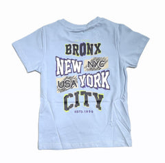 T-Shirt NYC da Bambini con Stampa Avanti e Retro 95% Cotone 5 % Elastan