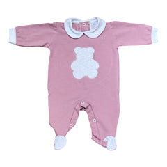 Tenerotti Tutina 100% Cotone Nascita con Orsetto in Pizzo