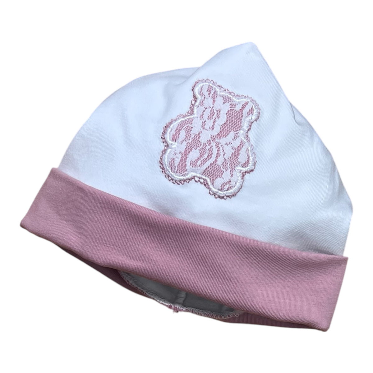 Tenerotti Cappellino Nascita Orsetto in Pizzo 100% Cotone