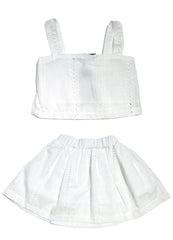 Completo Top e Gonna in Pizzo San Gallo per Bambina