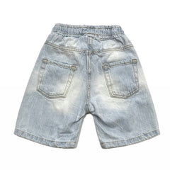 Bermuda Jeans Sfumato per Bambino con Elastico in Vita