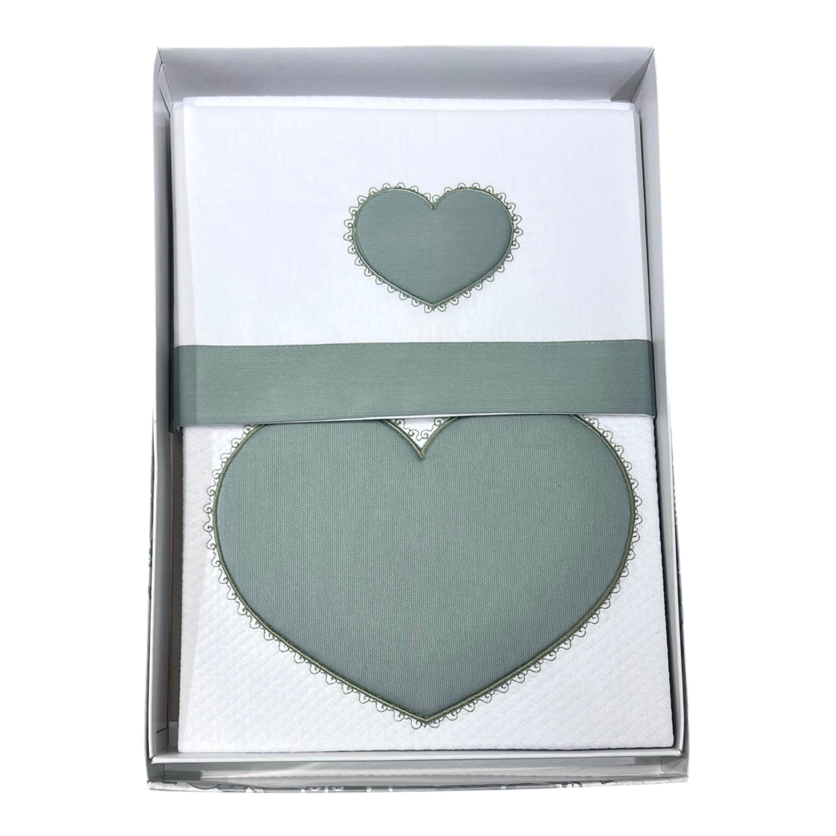 Ornella Coordinato Cuore Passeggino Copertina Cotone Più Lenzuola Sopra Sotto Federa 100% Cotone