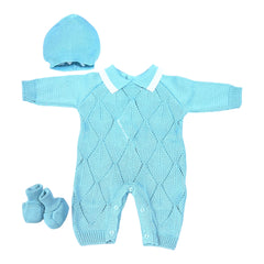 Pappa e Latte Tutina  in Filo Nascita Color Ottanio