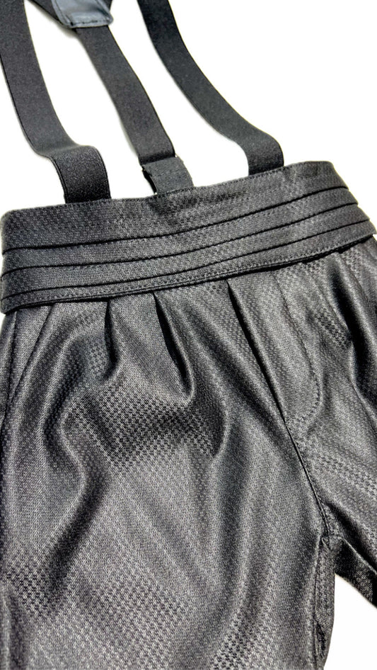 Bermuda Neonato Classic con Fascia Smoking e Bretelle