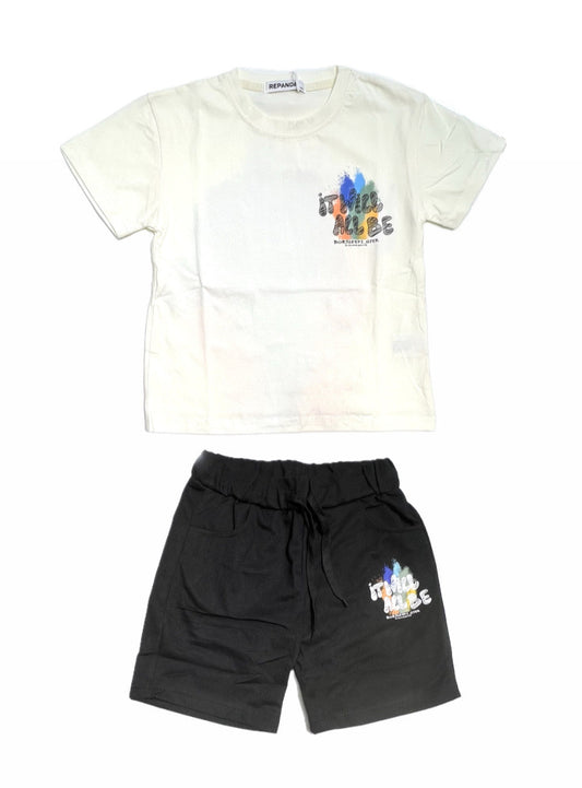 Completo Bambino T-Shirt e Bermuda 100% Cotone
