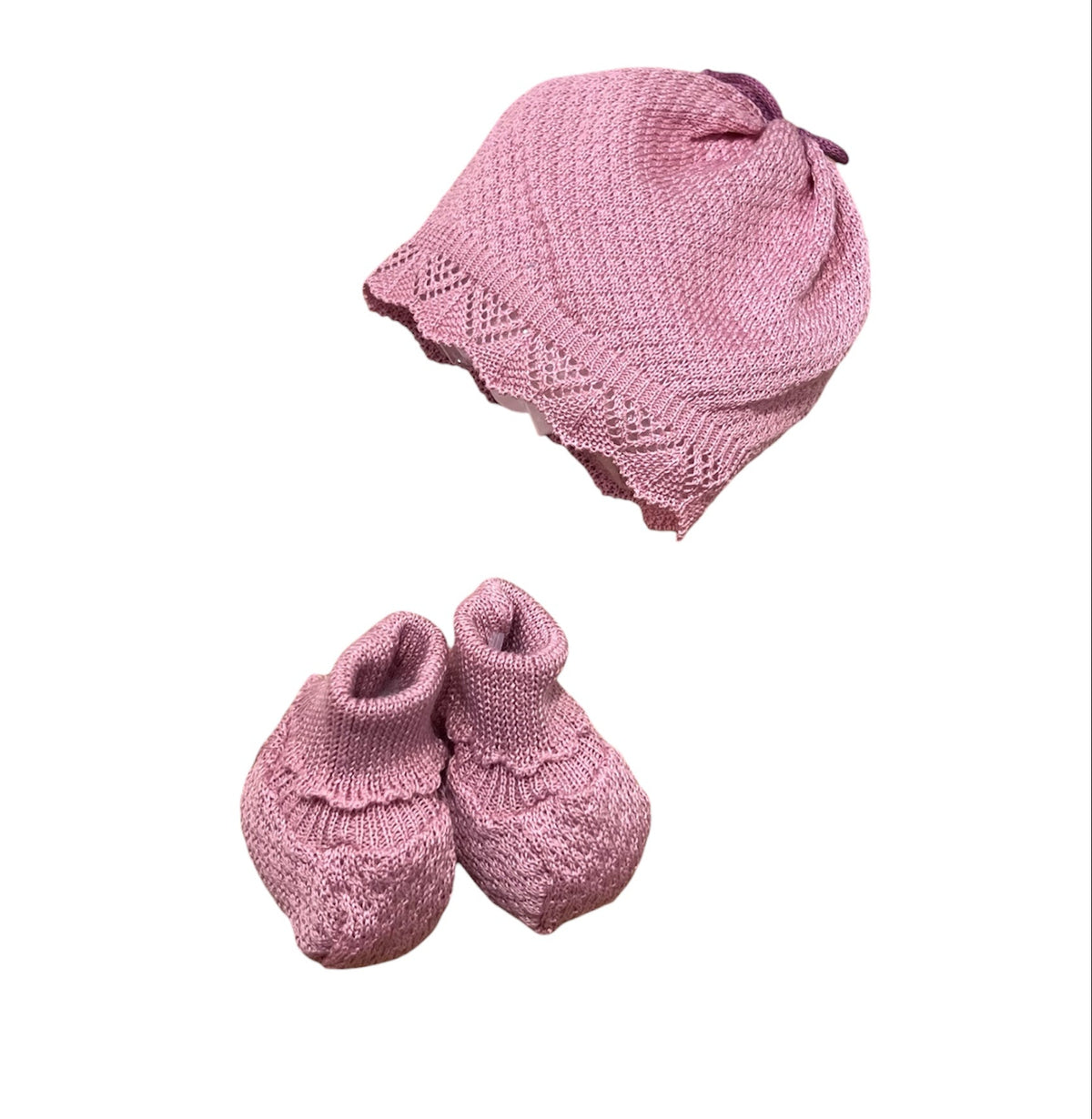 Pappa e Latte Cappellino e Scarpine in Filo Nascita