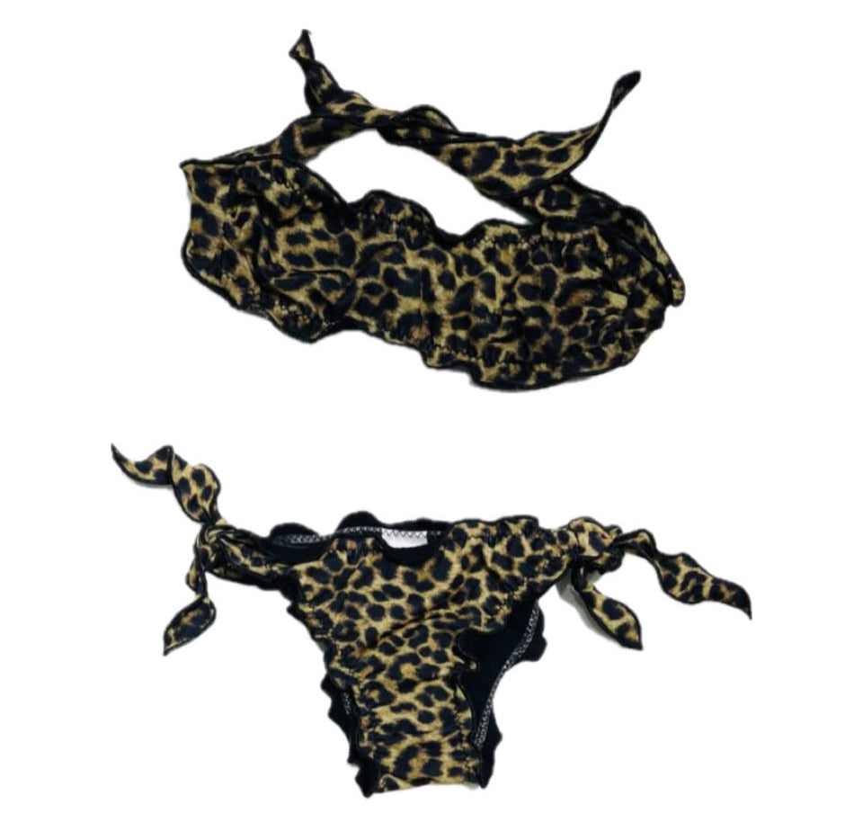Costume Animalier Bambina Due Pezzi Fascia e Slip con Laccetti
