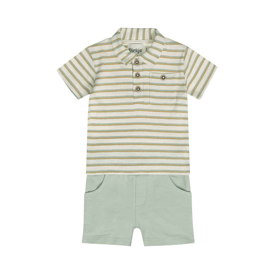 Dirkje Completo Polo e Short Con Dettagli Bottoncino in legno