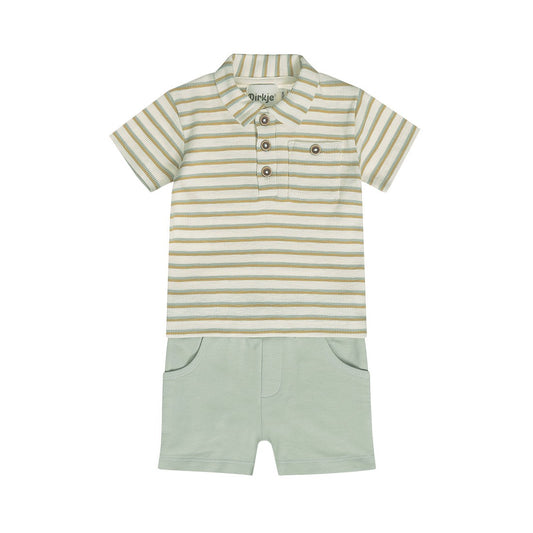 Dirkje Completo Polo e Short Con Dettagli Bottoncino in legno