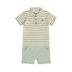 Dirkje Completo Polo e Short Con Dettagli Bottoncino in legno